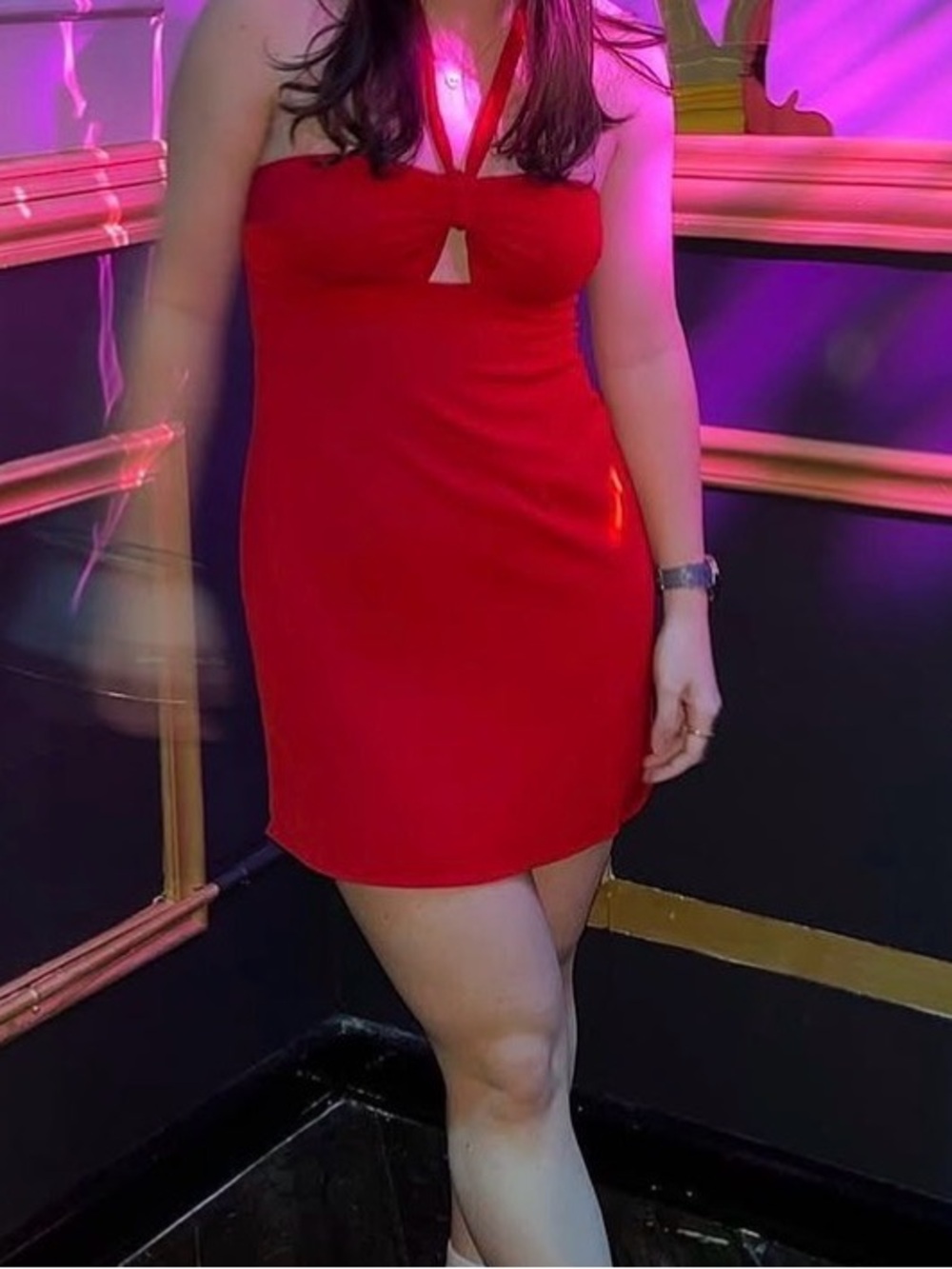 Abercrombie & Fitch Red Halter Mini Dress